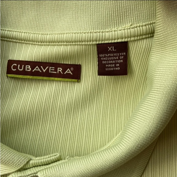 CUBAVERA Men’s Light Lime Textured Polo Golf Shirt Pineapple Embroidered Logo XL - Picture 6 of 16